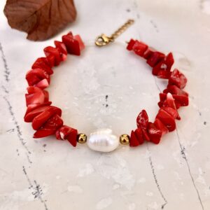 Corals & Pearl Bracelet