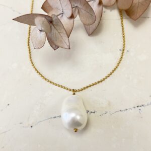 Gold Baroqye Pearl Necklace