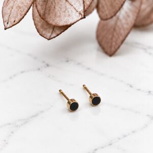Onyx Gold Little Earrings